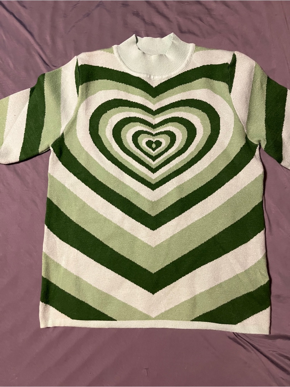Green vector wave heart sweetshirt Powerpuff Girls style